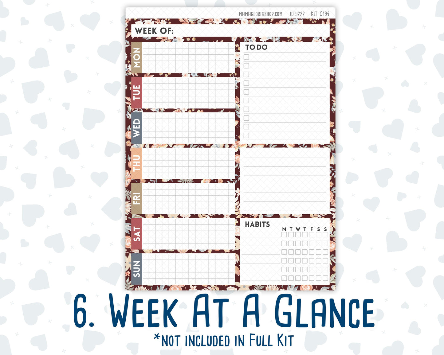 Kit 0194 - 7x9 Daily Duo - Floral Dreams - November - Planner