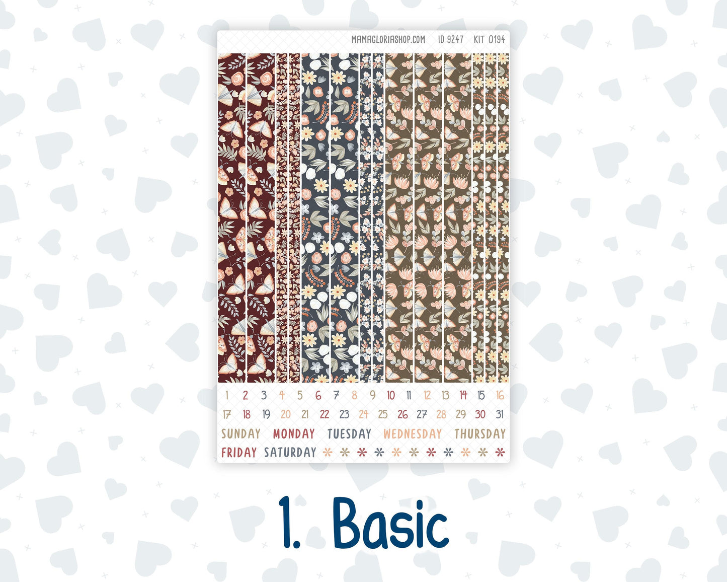 Kit 0194 7x9 Plum Paper Daily - Floral Dreams - November - Fall - Planner