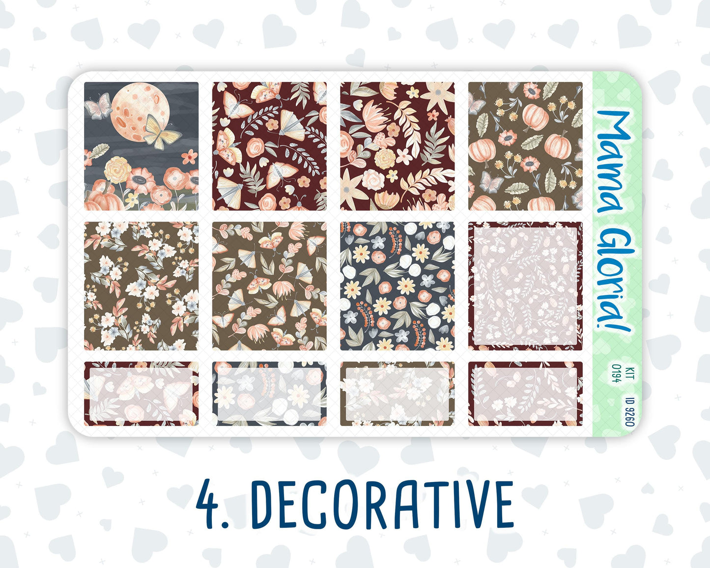 Kit 0194 - 7x9 - Floral Dreams - Weekly Kit For EC Horizontal Planners - Fall- Autumn - November