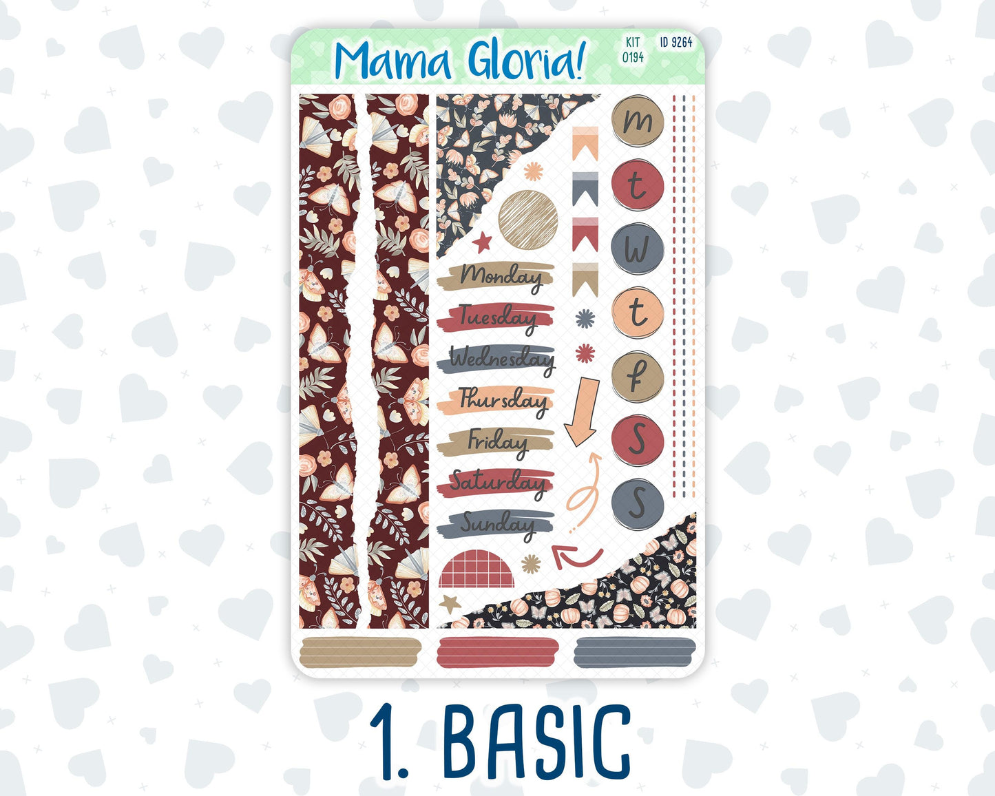 Kit 0194 - Floral Dreams - Journaling Kit - For Planner - Notebook - Journal - Fall - November