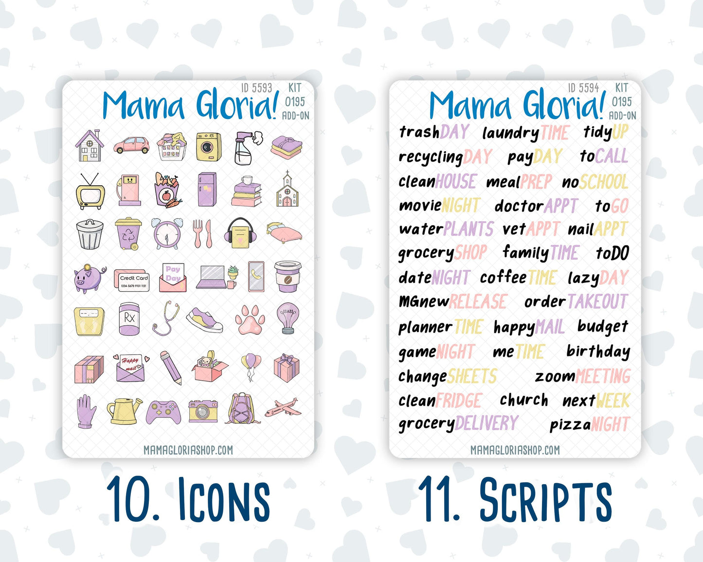 Kit 0195 Add Ons - Crafty Creations - Planner Stickers - November - Kit 2024