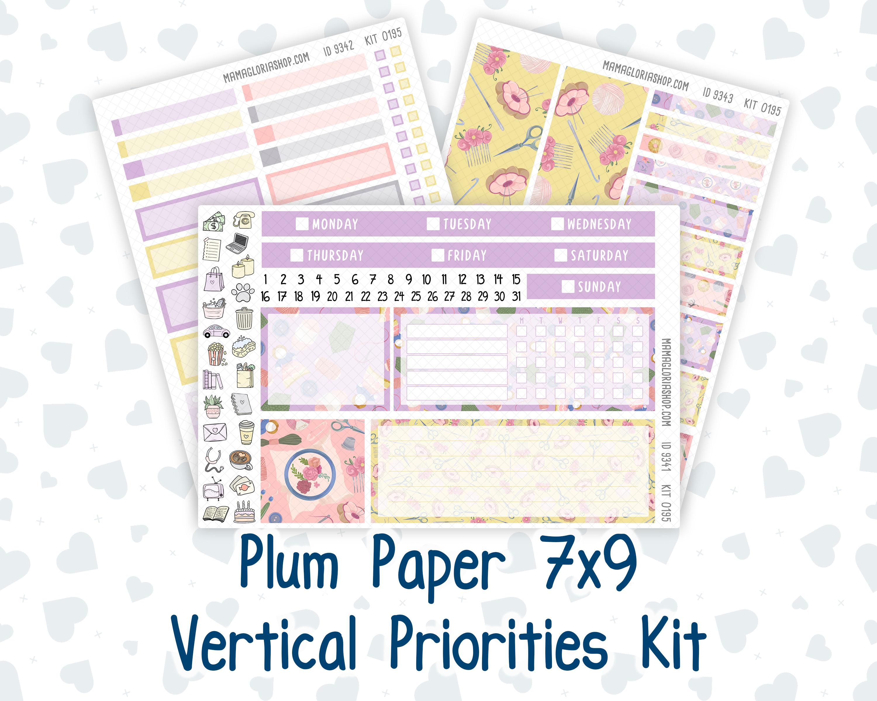 Kit 0195 7x9 Plum Paper Vertical Priorities - Crafty Creations ...