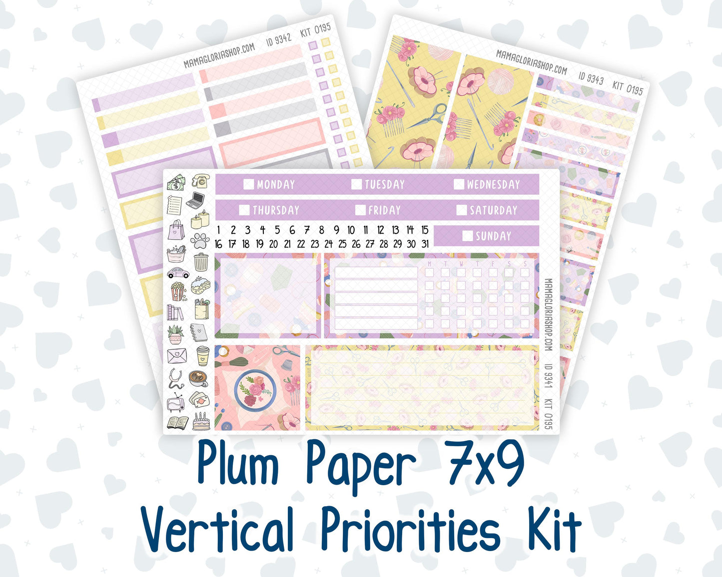 Kit 0195 7x9 Plum Paper Vertical Priorities - Crafty Creations - November - Fall - Planner