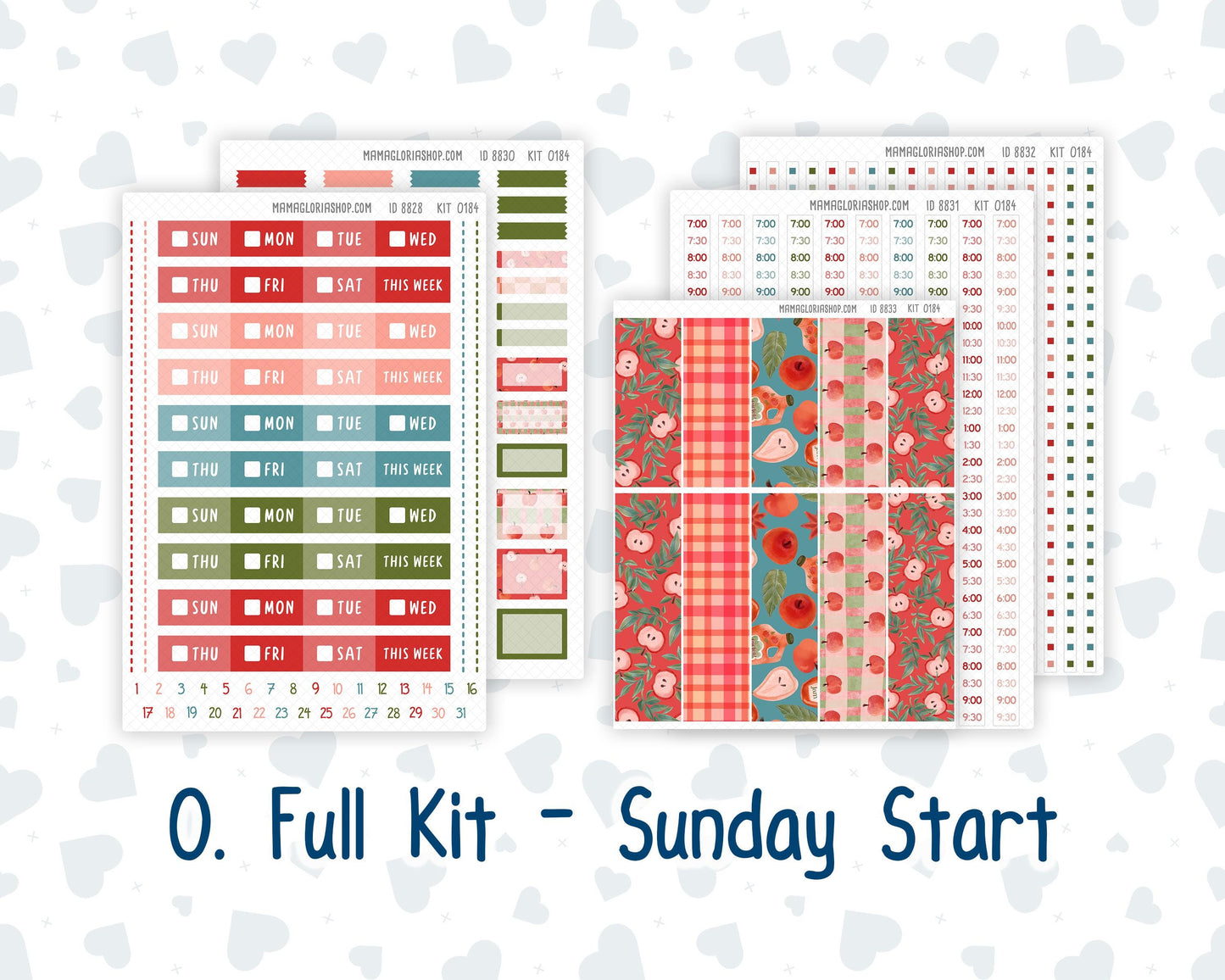 Kit 0184 Laurel Denise Standard Size – Weekly - Vertical Layout - Apple Cider - September - Fall