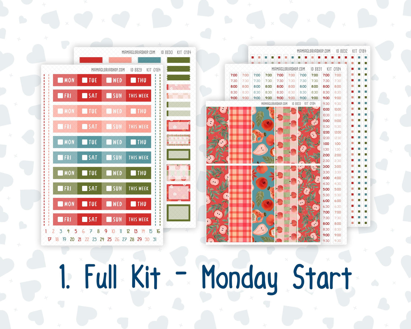 Kit 0184 Laurel Denise Standard Size – Weekly - Vertical Layout - Apple Cider - September - Fall