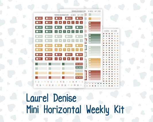 Kit 0191 Laurel Denise Mini Size – Weekly - Horizontal Layout - Autumn Harvest - October- Fall