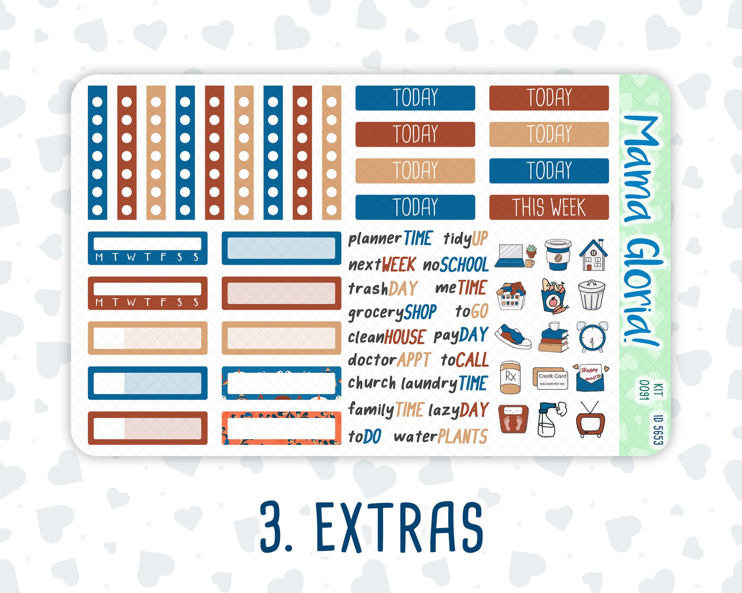Kit 0091- 7x9 - Nordic Autumn - Weekly Kit For EC Horizontal Planners - Fall