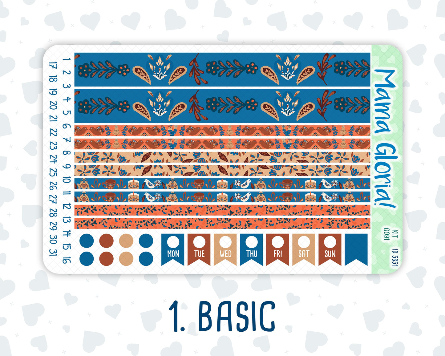 Kit 0091- 7x9 - Nordic Autumn - Weekly Kit For EC Horizontal Planners - Fall