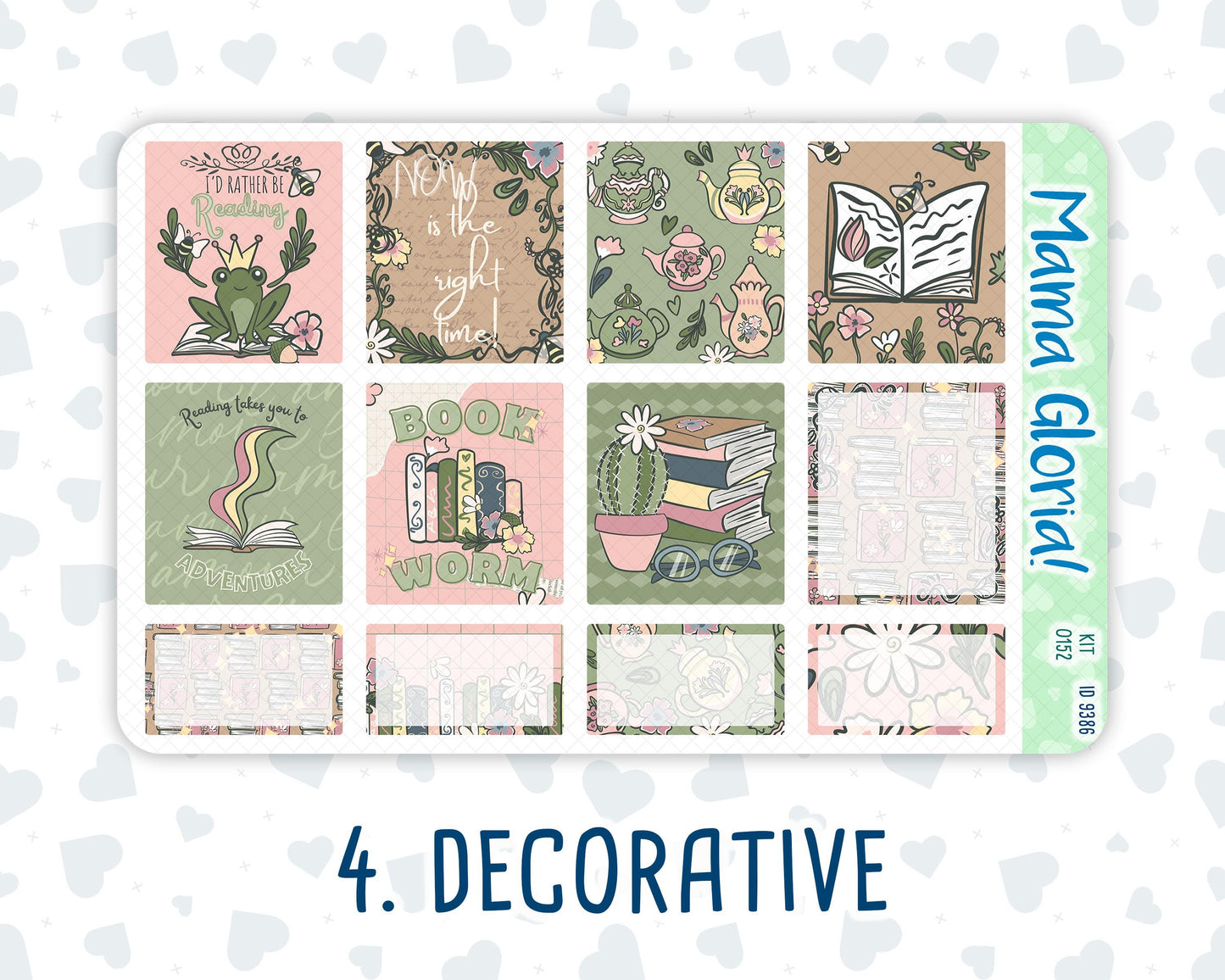 Kit 0152 - 7x9 - Froggy Reads - Weekly Kit For EC Horizontal Planners
