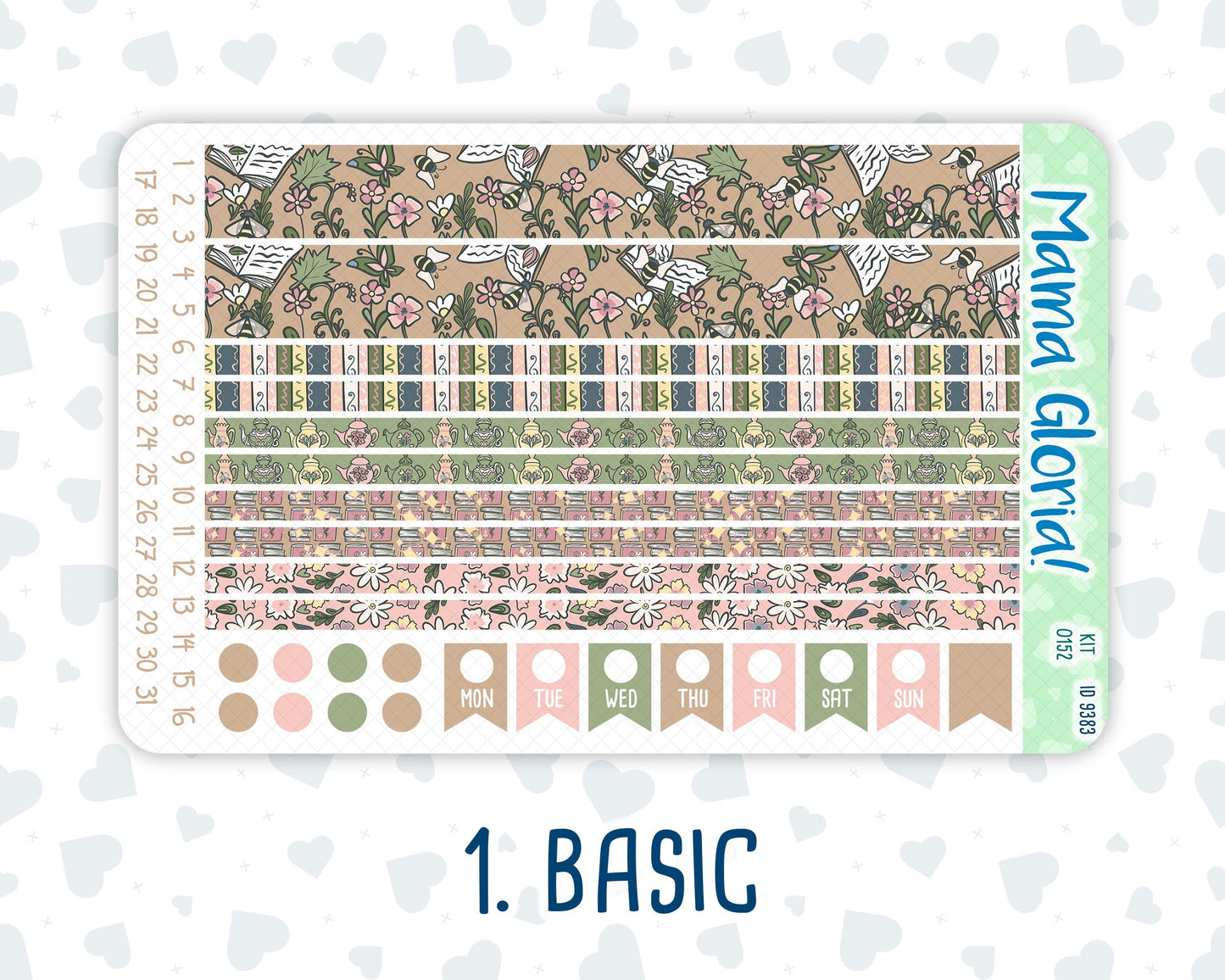 Kit 0152 - 7x9 - Froggy Reads - Weekly Kit For EC Horizontal Planners