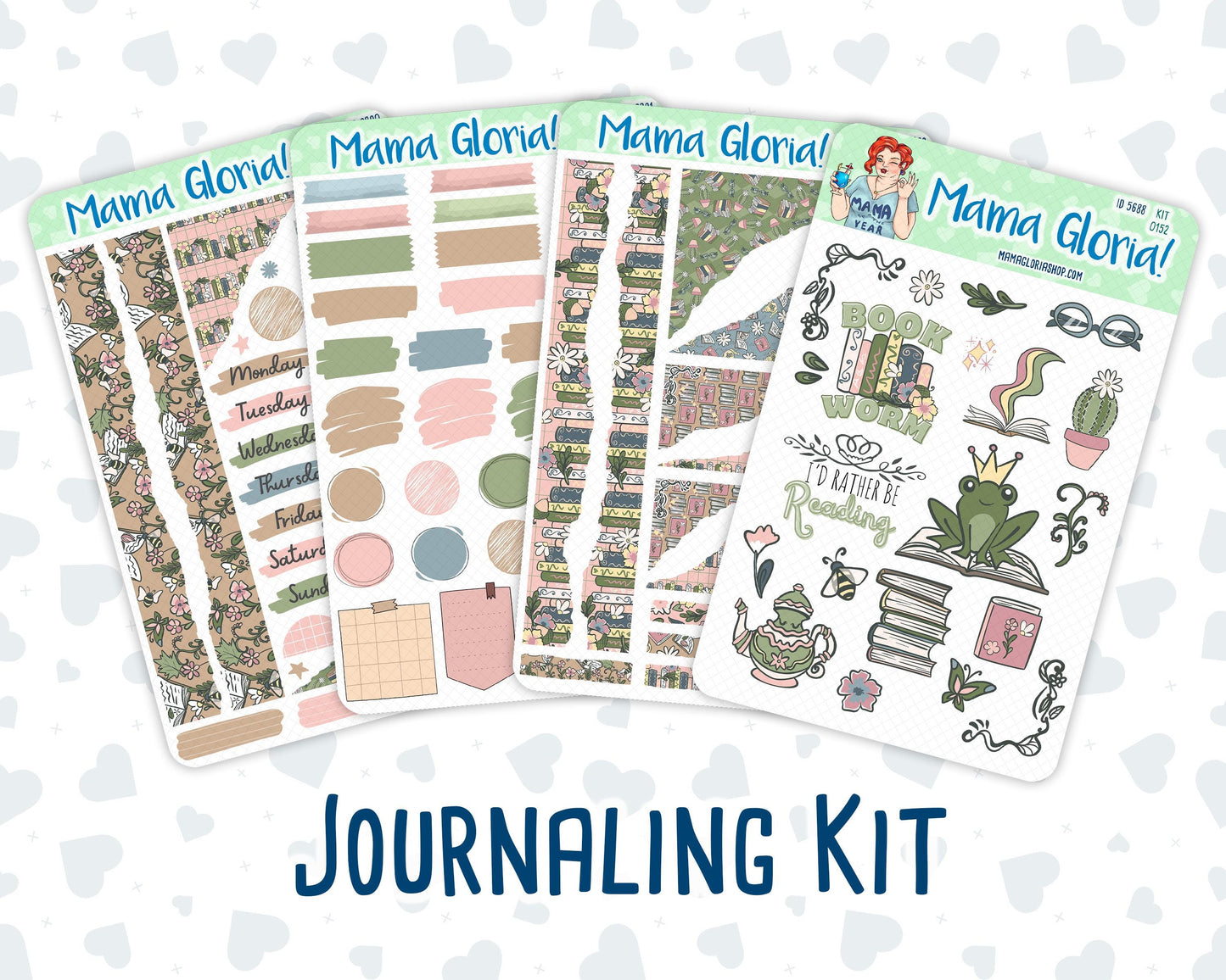 Kit 0152 - Froggy Reads - Journaling Kit - For Planner - Notebook - Journal