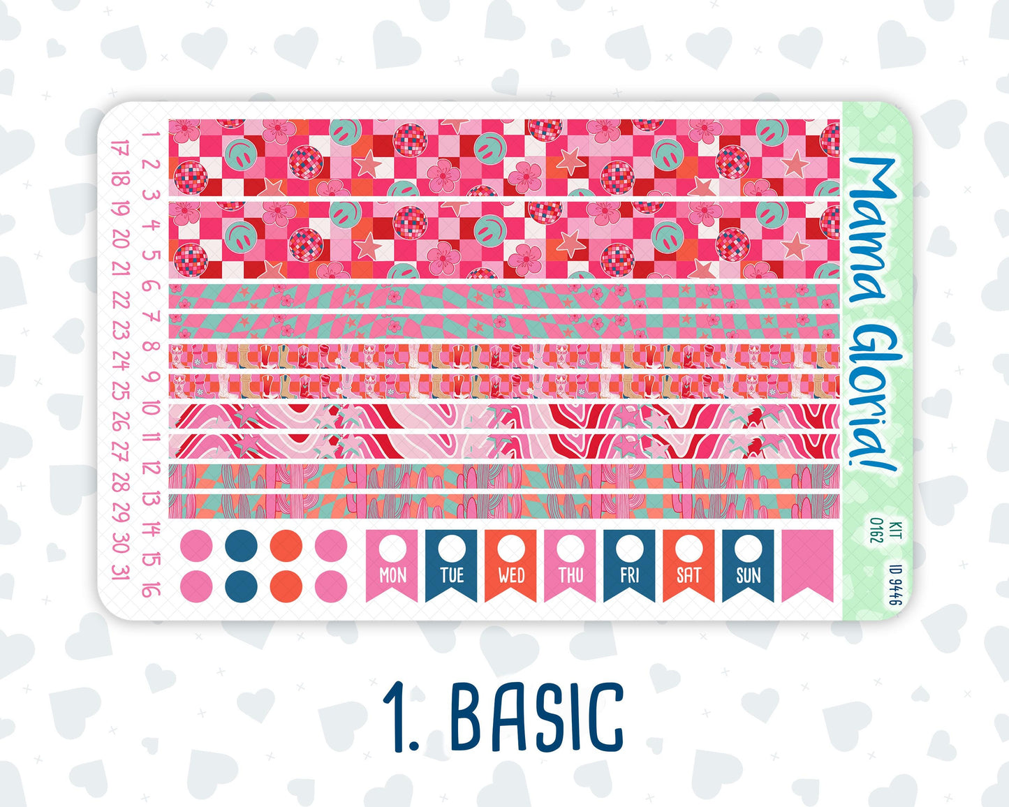 Kit 0162 - 7x9 - Disco Cowgirl - Weekly Kit For EC Horizontal Planners