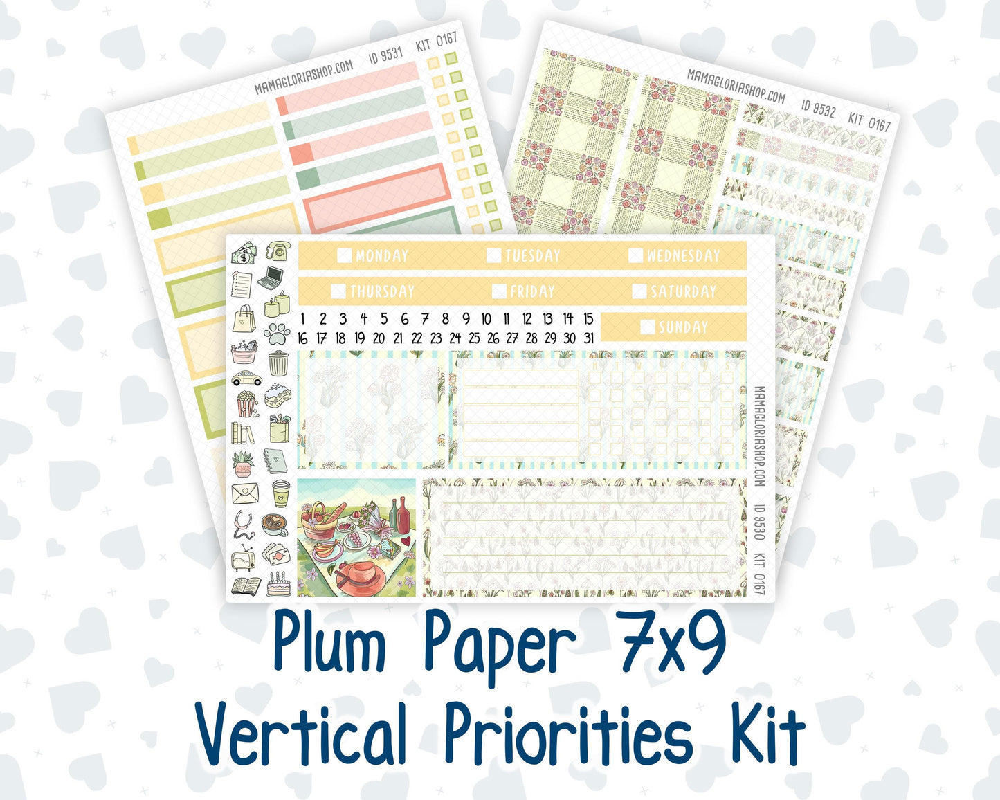 Kit 0167 7x9 Plum Paper Vertical Priorities - Picnic - Planner