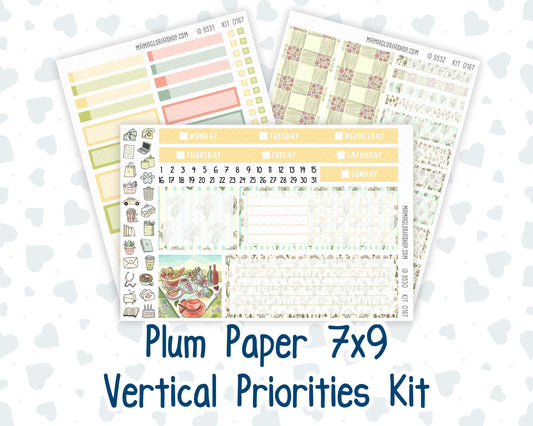 Kit 0167 7x9 Plum Paper Vertical Priorities - Picnic - Planner