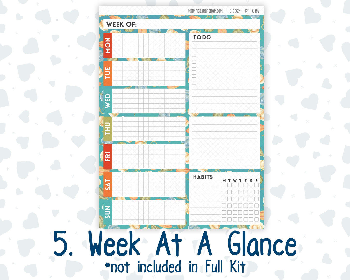 Kit 0192 7x9 Plum Paper Daily - Thanksgiving - November - Fall - Planner
