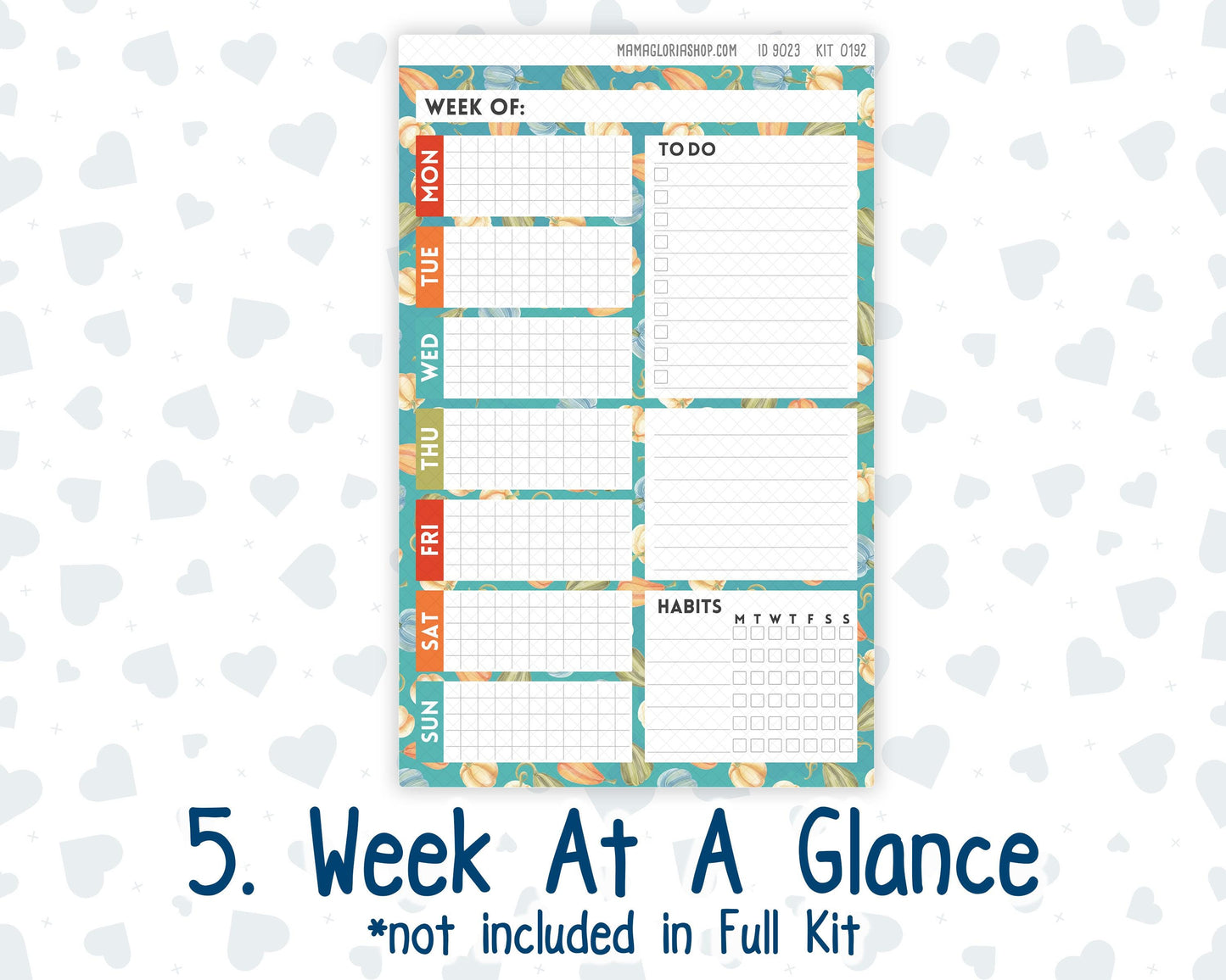 Kit 0192 A5 Plum Paper Daily - Thanksgiving - November - Fall - Autumn - Planner