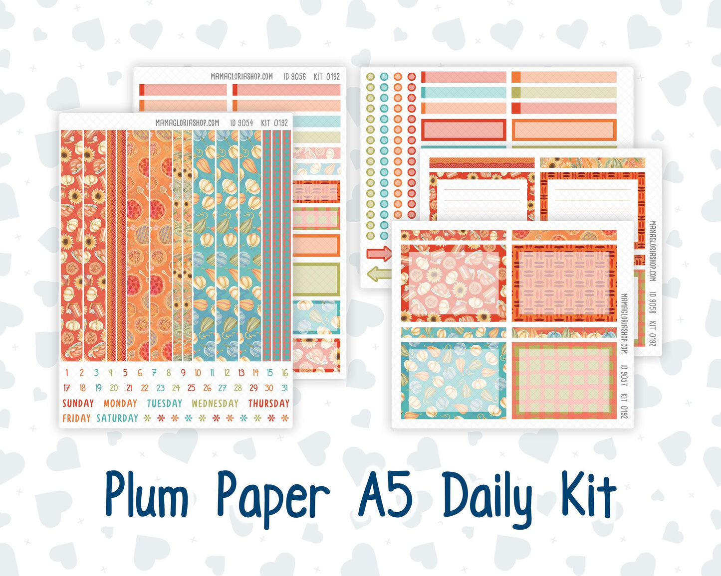 Kit 0192 A5 Plum Paper Daily - Thanksgiving - November - Fall - Autumn - Planner