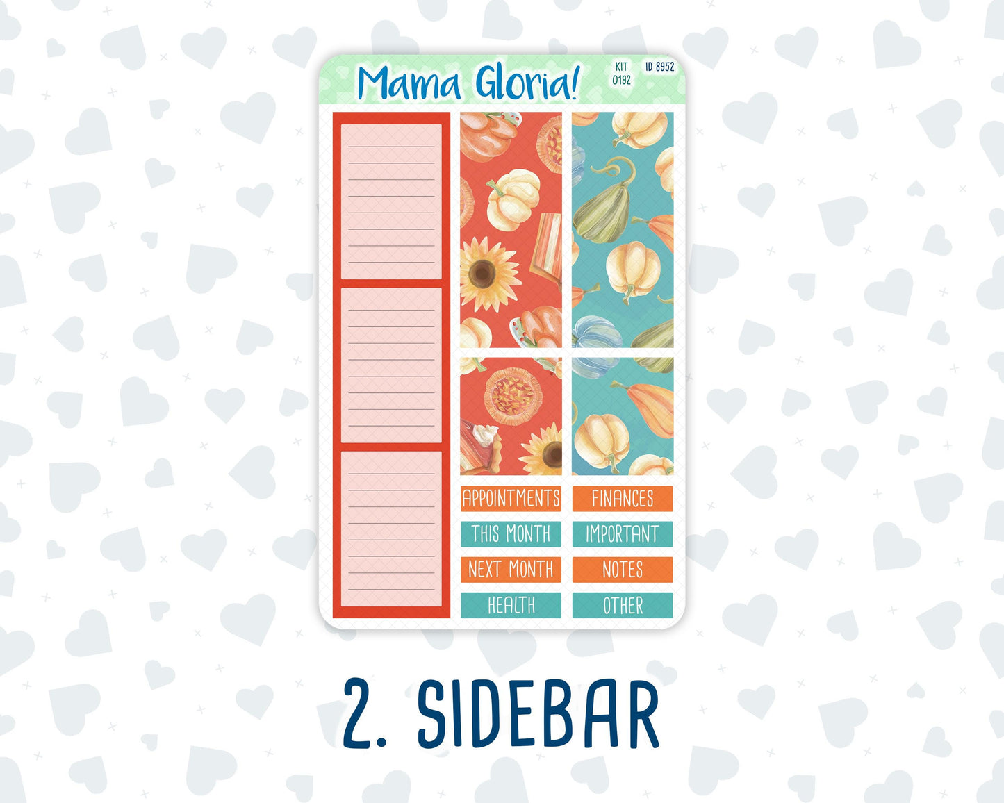 Kit 0192 - 7x9 - Monthly - Thanksgiving - November - Fall- For EC Planners