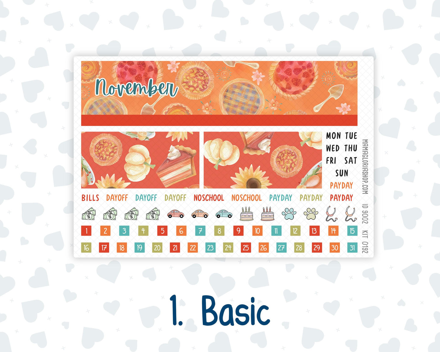 Kit 0192 Laurel Denise Standard Size – Monthly - Thanksgiving - November- Fall