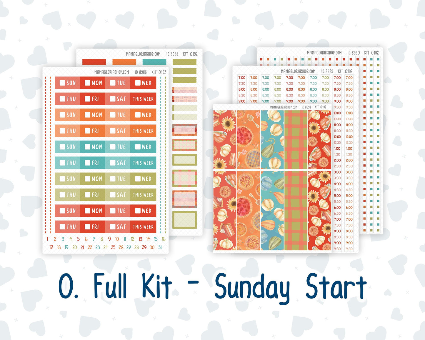 Kit 0192 Laurel Denise Standard Size – Weekly - Vertical Layout - Thanksgiving - November- Fall