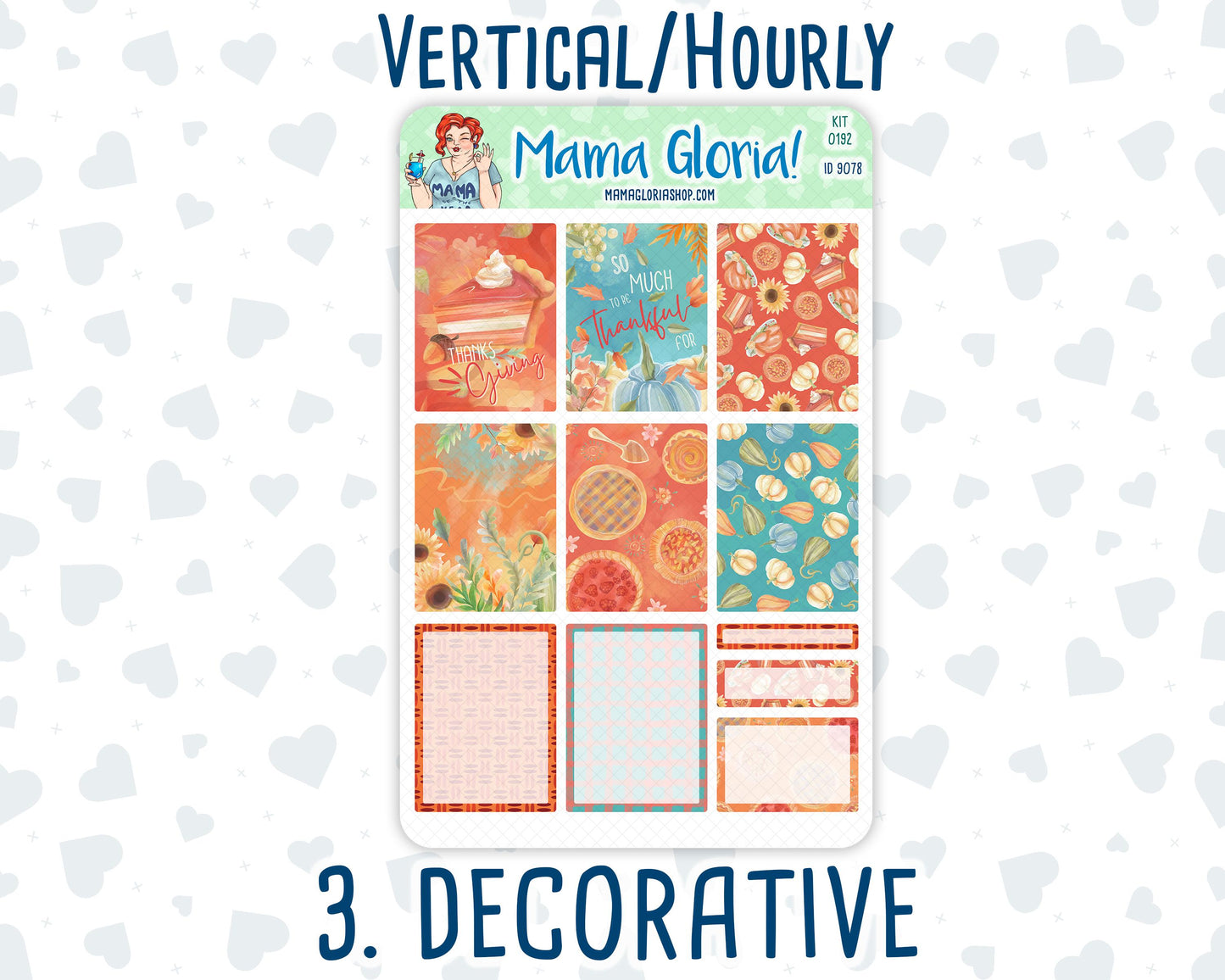 Kit 0192 - 7x9 - Thanksgiving - November - Fall - Weekly Kit For Planners
