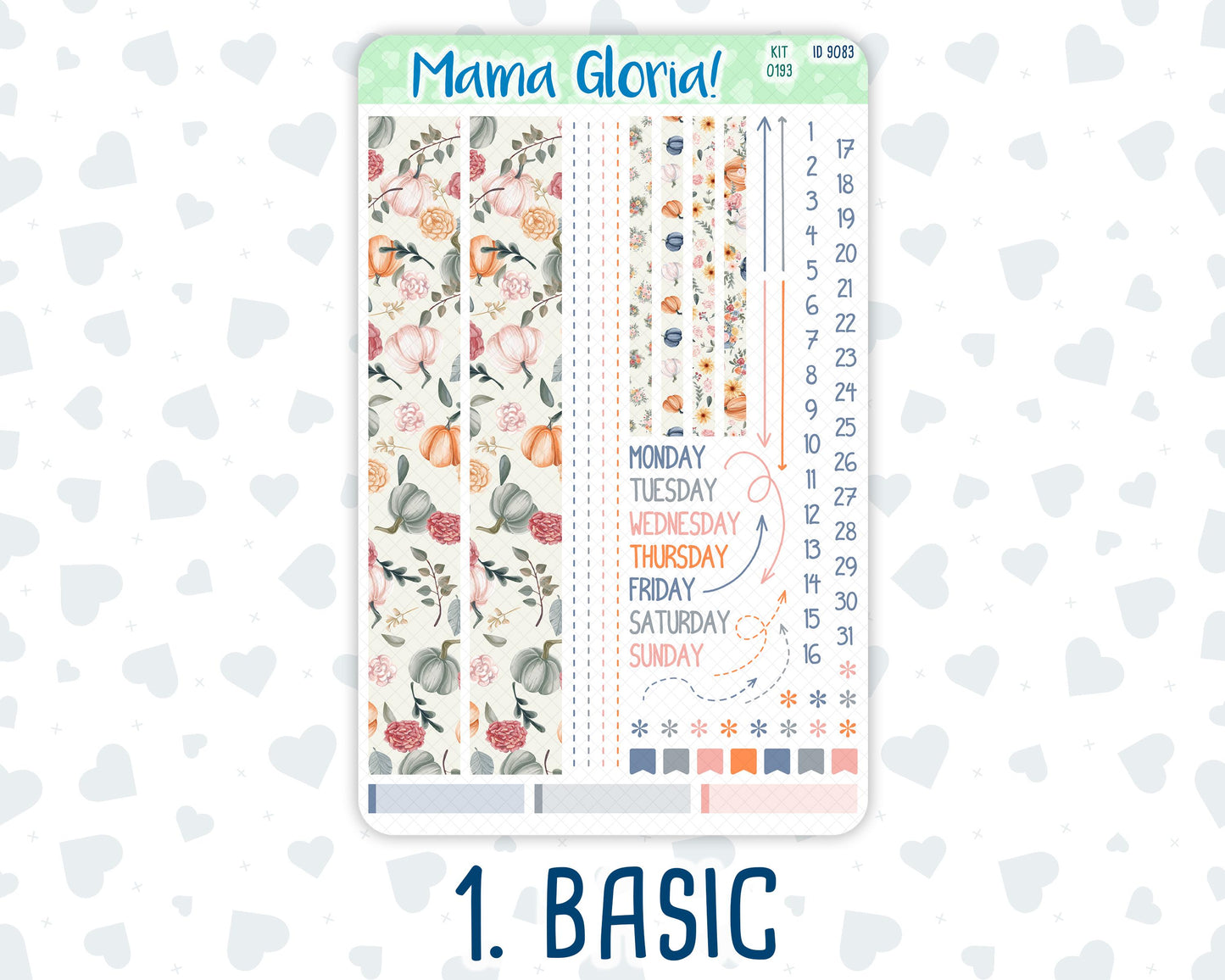 Kit 0193 - 7x9 Compact Vertical - Harvest Blooms - November - Weekly