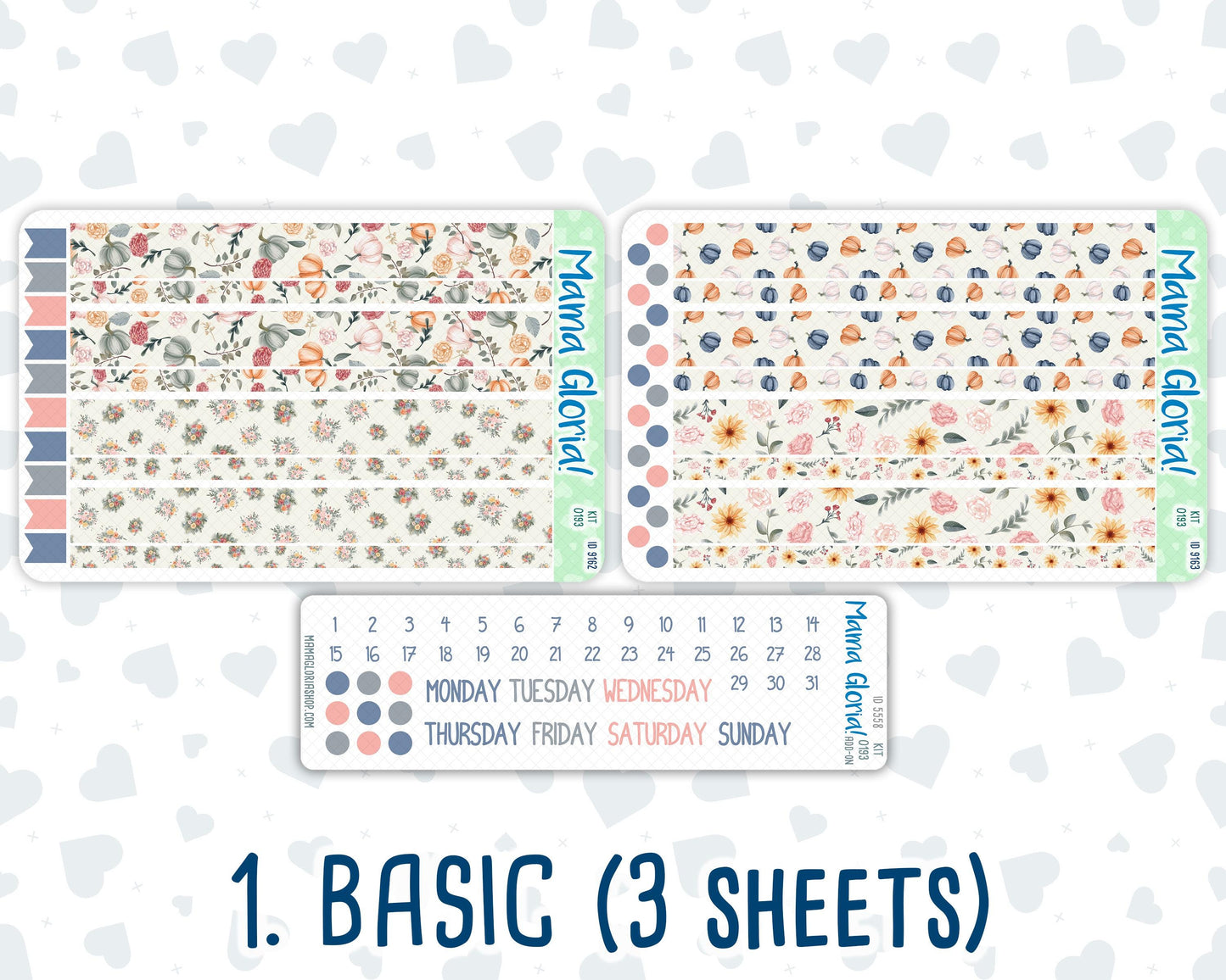 Kit 0193 - 7x9 Daily Duo - Harvest Blooms - November - Planner