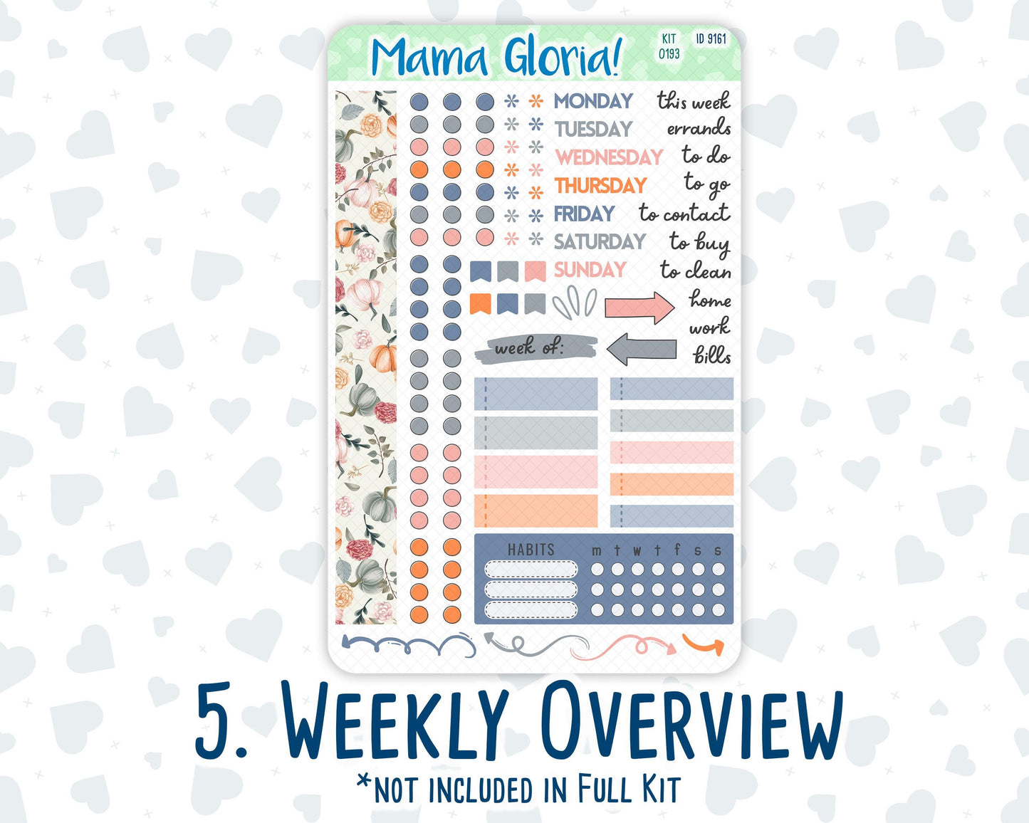 Kit 0193 - 7x9 Daily Duo - Harvest Blooms - November - Planner