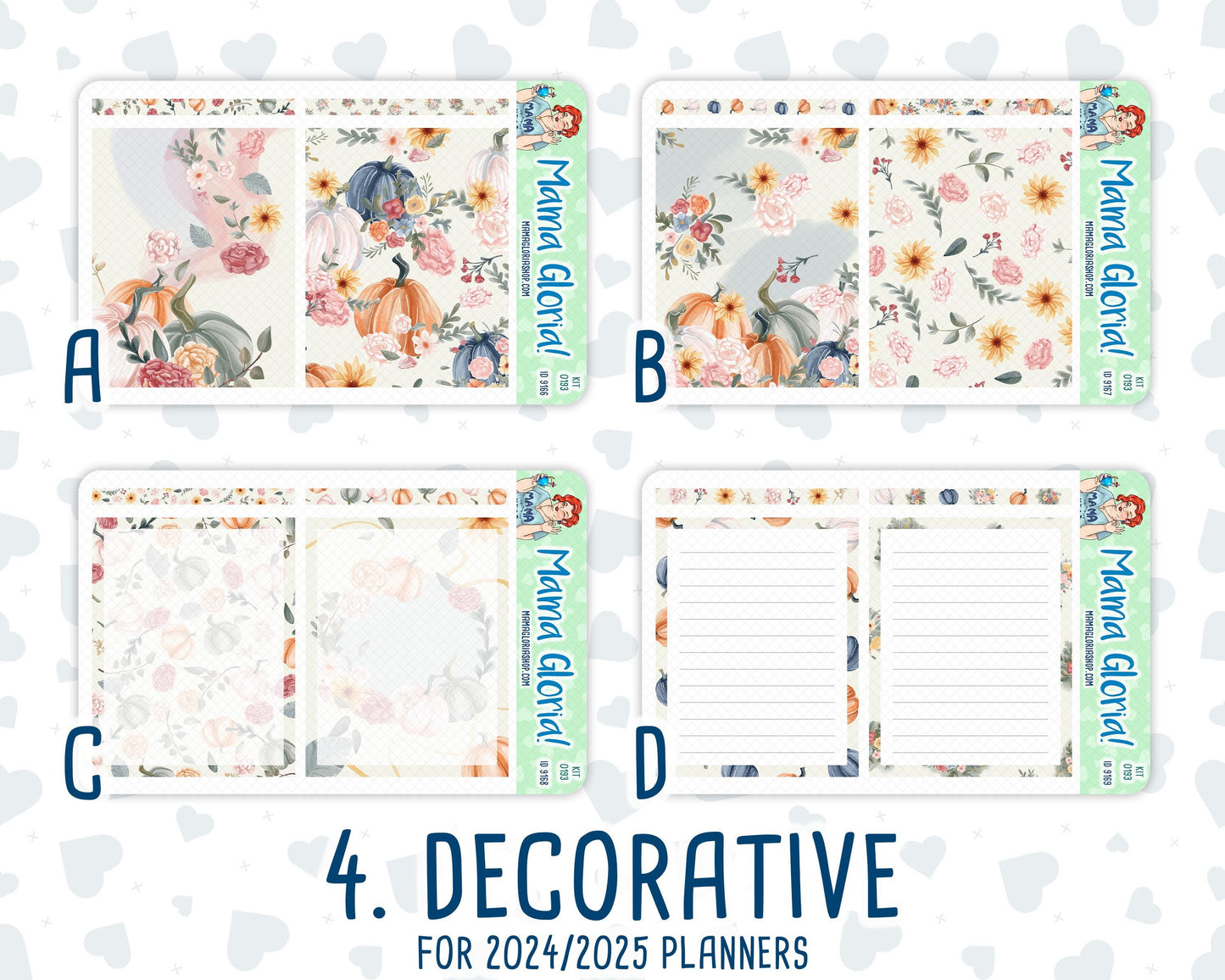 Kit 0193 - 7x9 Daily Duo - Harvest Blooms - November - Planner