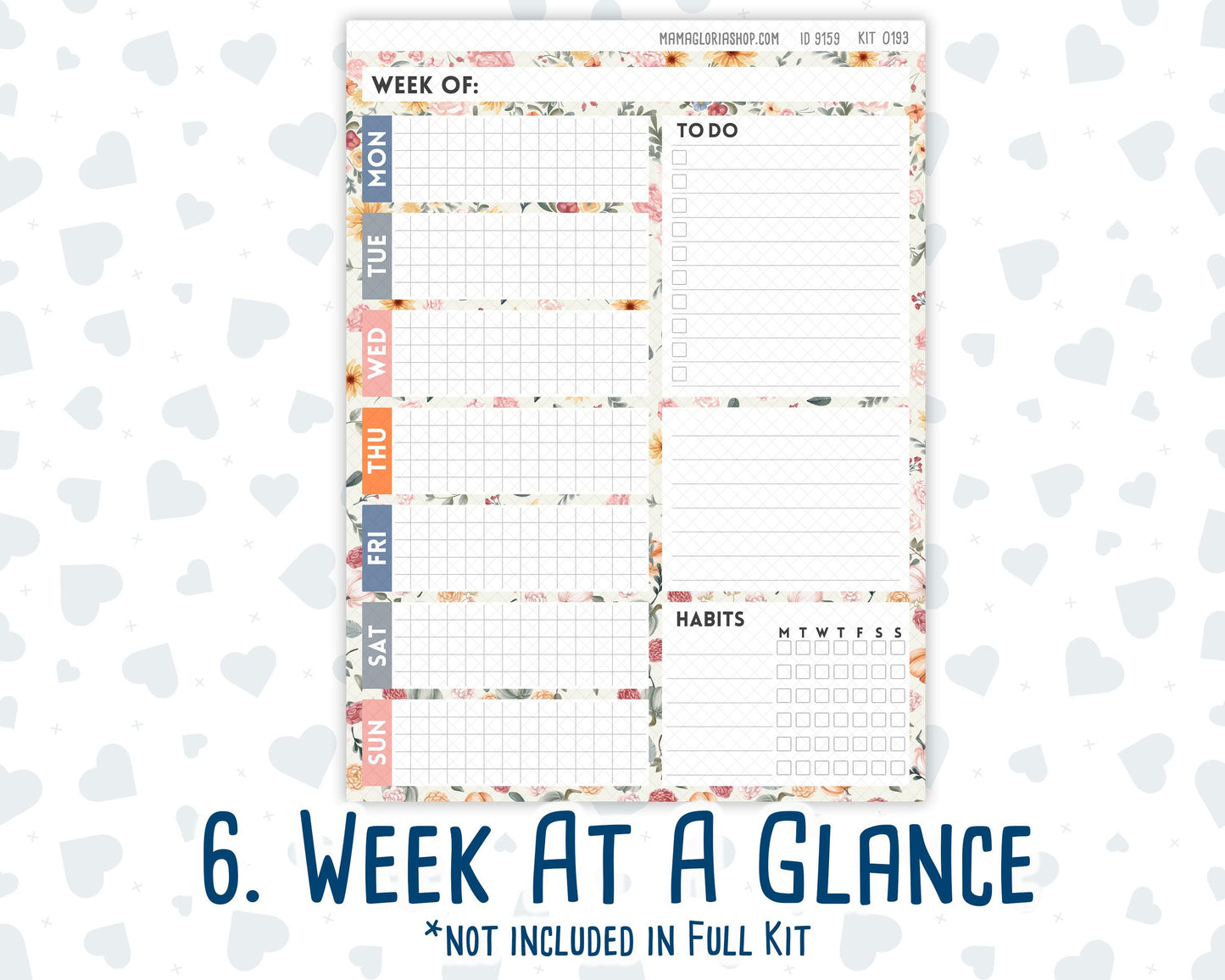 Kit 0193 - 7x9 Daily Duo - Harvest Blooms - November - Planner