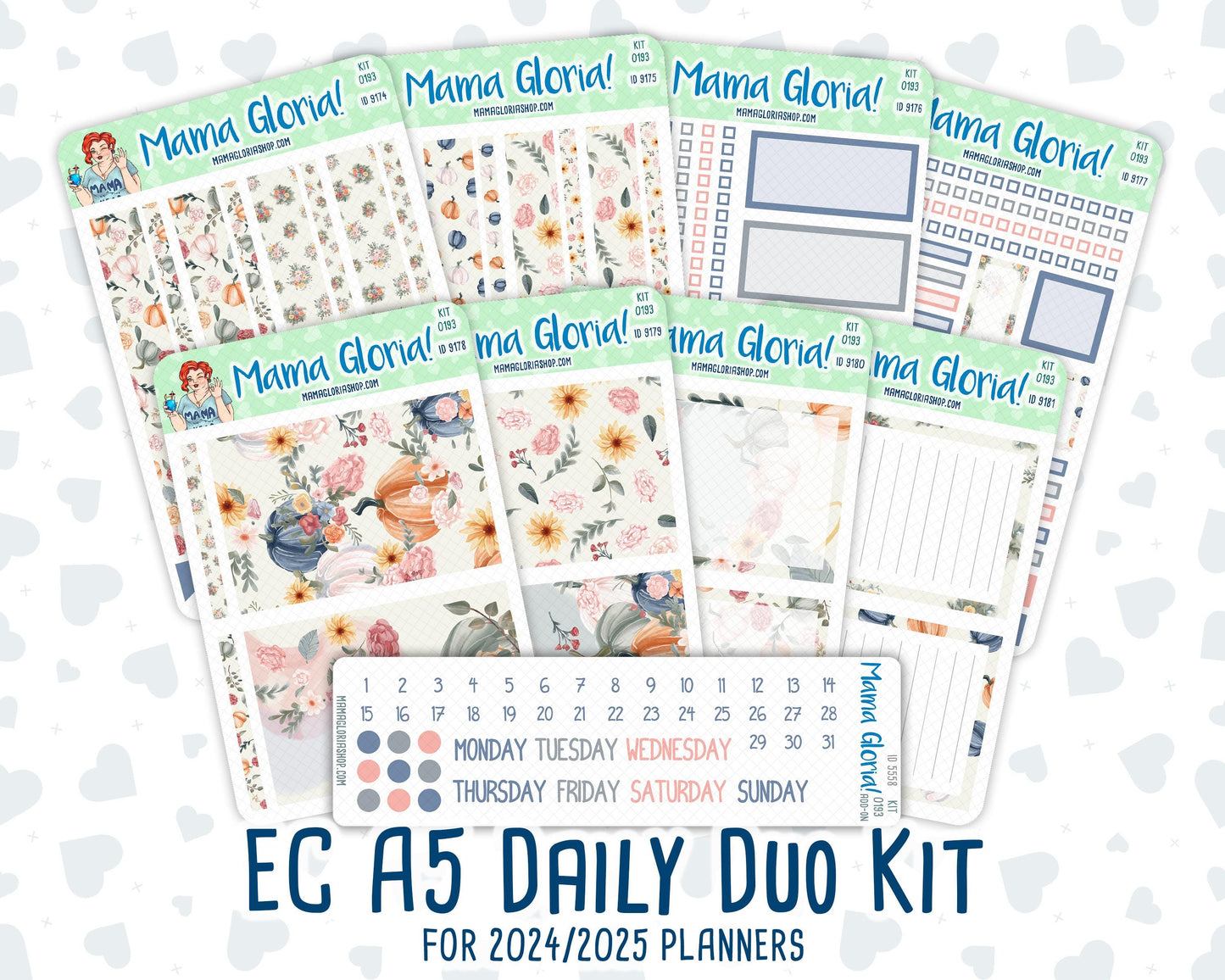 Kit 0193 - A5 Daily Duo - Harvest Blooms - November - Planner