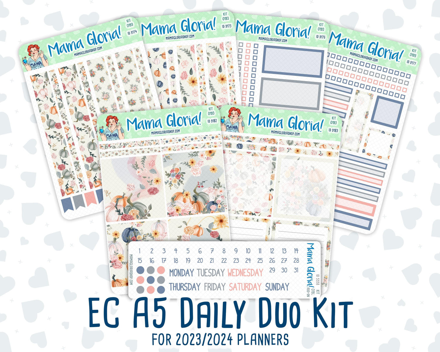 Kit 0193 - A5 Daily Duo - Harvest Blooms - November - Planner