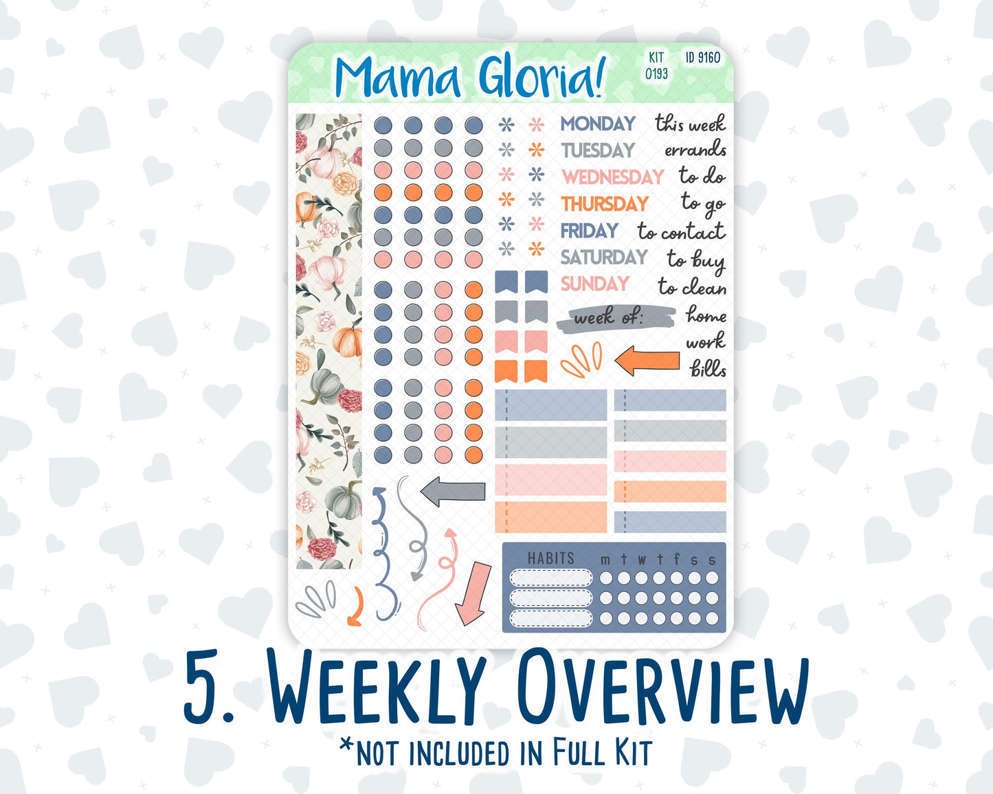 Kit 0193 - A5 Daily Duo - Harvest Blooms - November - Planner