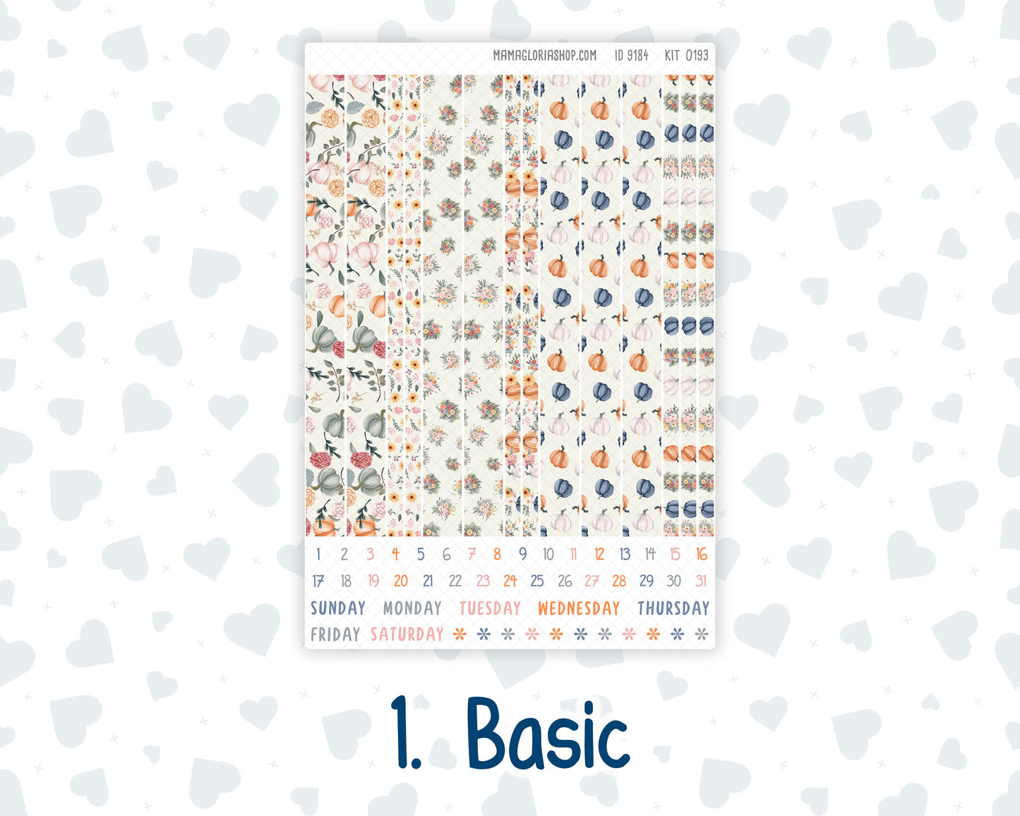 Kit 0193 7x9 Plum Paper Daily - Harvest Blooms- November - Fall - Planner