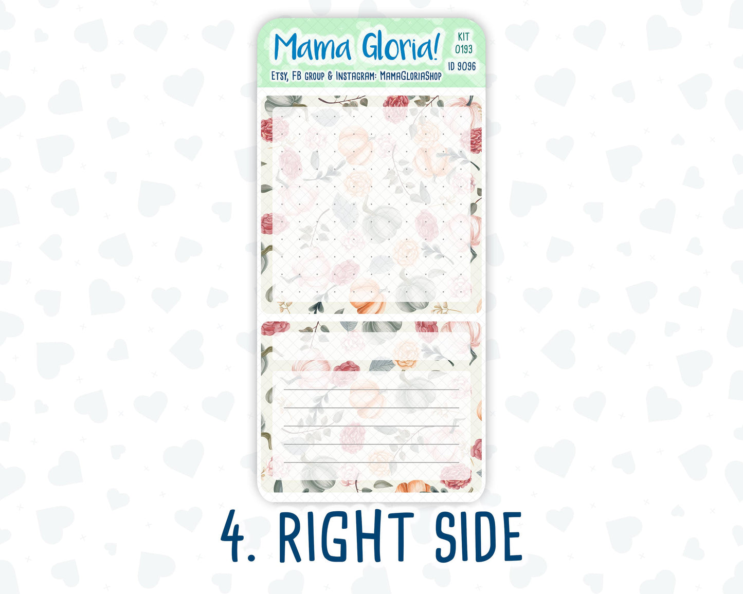Kit 0193 - 7x9 - Harvest Blooms- November- Autumn- Notes Pages - Dashboard Kit - Productivity Page