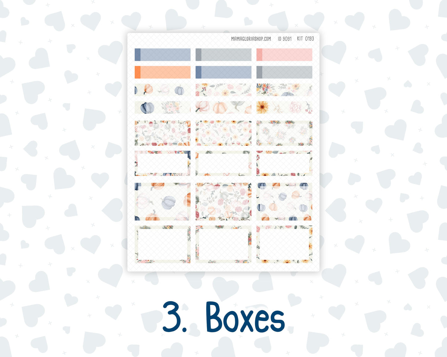 EC 8.5x11 Monthly - Kit 0193 - Harvest Blooms - November - For Erin Condren Planners