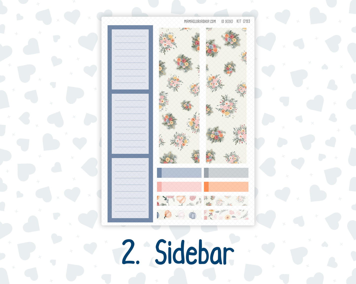 EC 8.5x11 Monthly - Kit 0193 - Harvest Blooms - November - For Erin Condren Planners