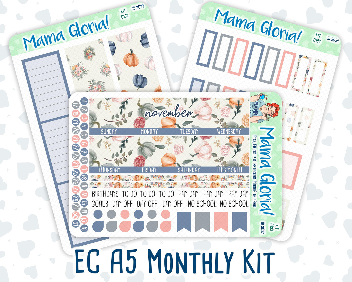 Kit 0193 -A5 -Monthly - Harvest Blooms- November - Fall Kit