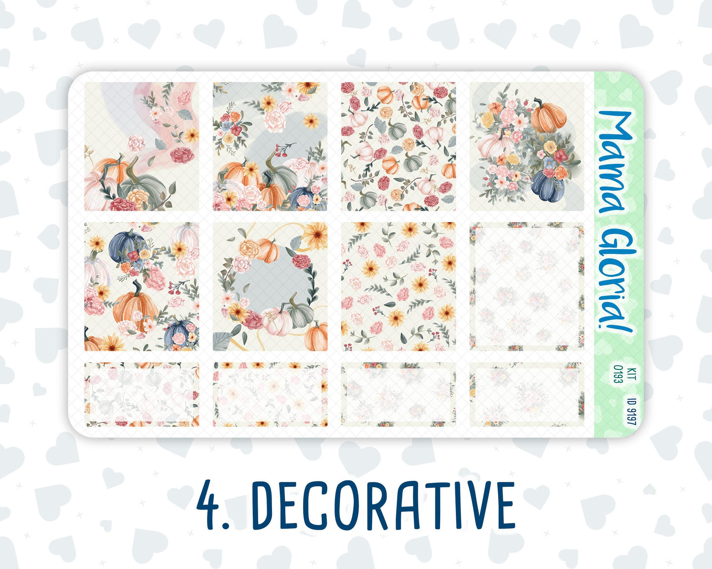 Kit 0193 - 7x9 - Harvest Blooms- Weekly Kit For EC Horizontal Planners - Fall- Autumn - November