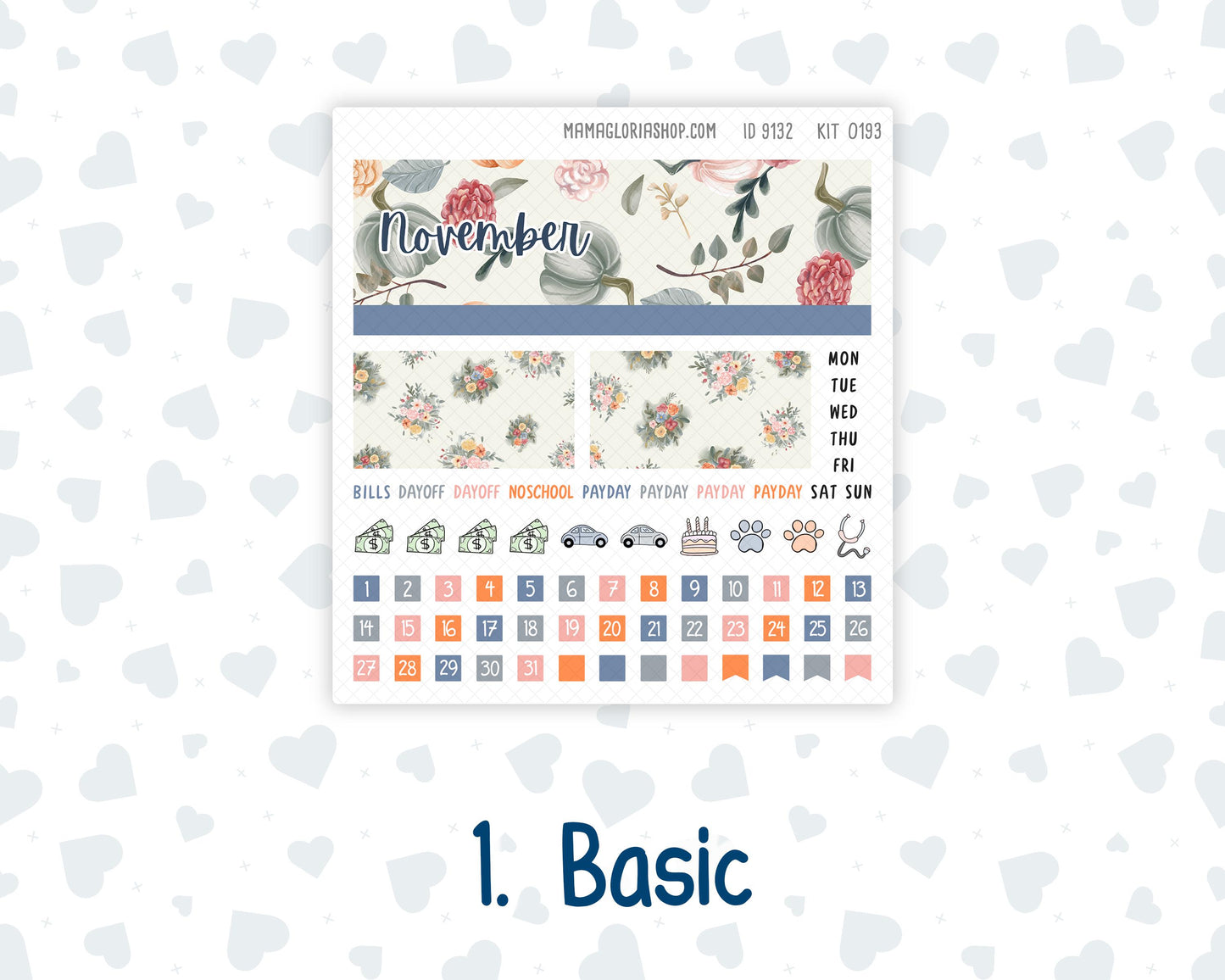 Kit 0193 Laurel Denise Mini Size – Monthly - Harvest Blooms - November - Autumn