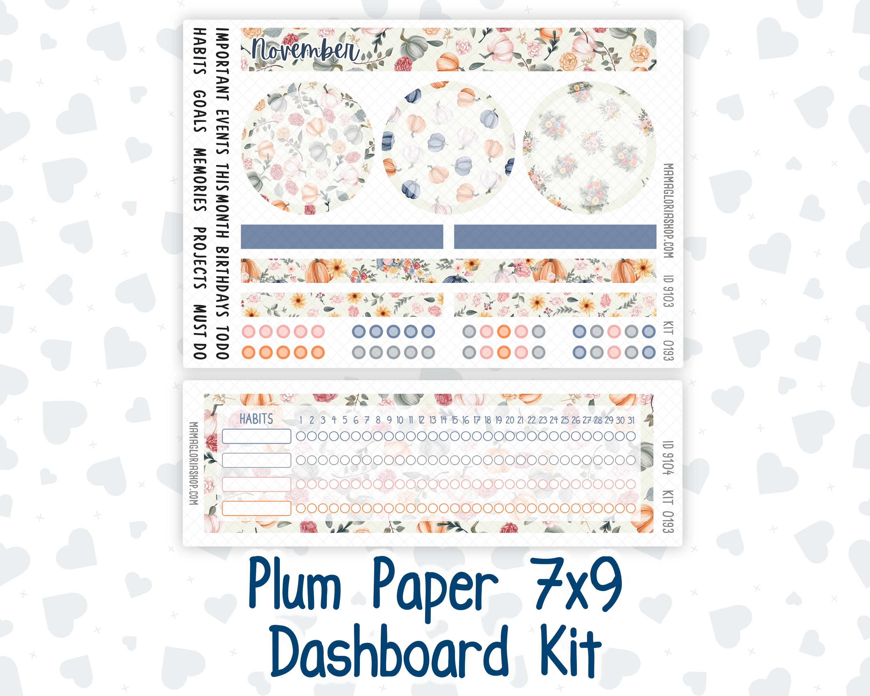 Kit 0193 Plum Paper 7x9 – Dashboard - Harvest Blooms - November- Autumn ...