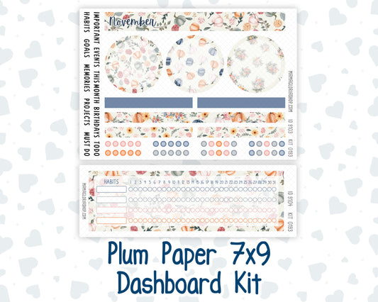 Kit 0193 Plum Paper 7x9 – Dashboard - Harvest Blooms - November- Autumn