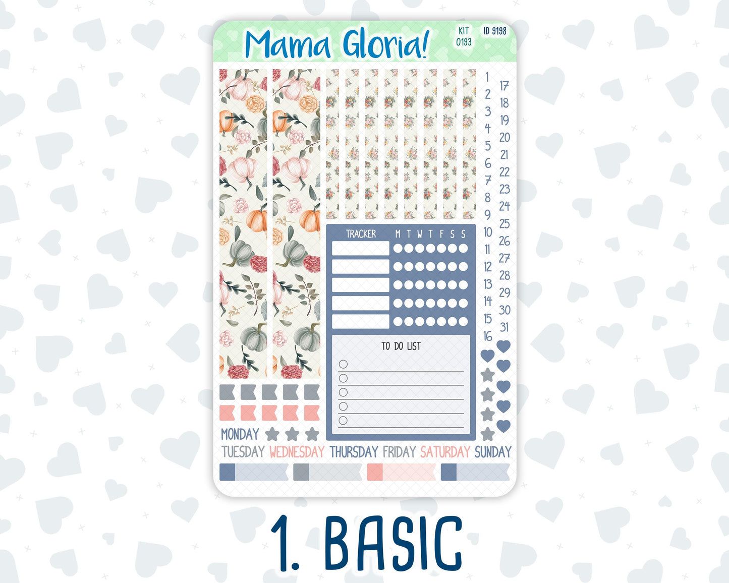 Kit 0193 - A5 Compact Vertical - Harvest Blooms - Weekly - November- Fall