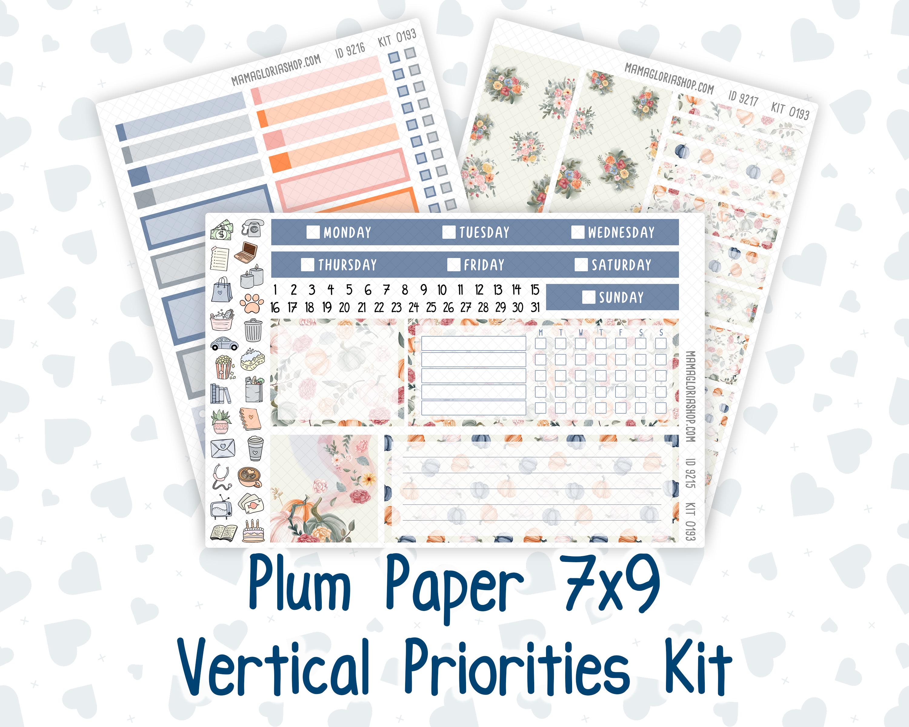 Kit 0193 7x9 Plum Paper Vertical Priorities - Harvest Blooms - November ...