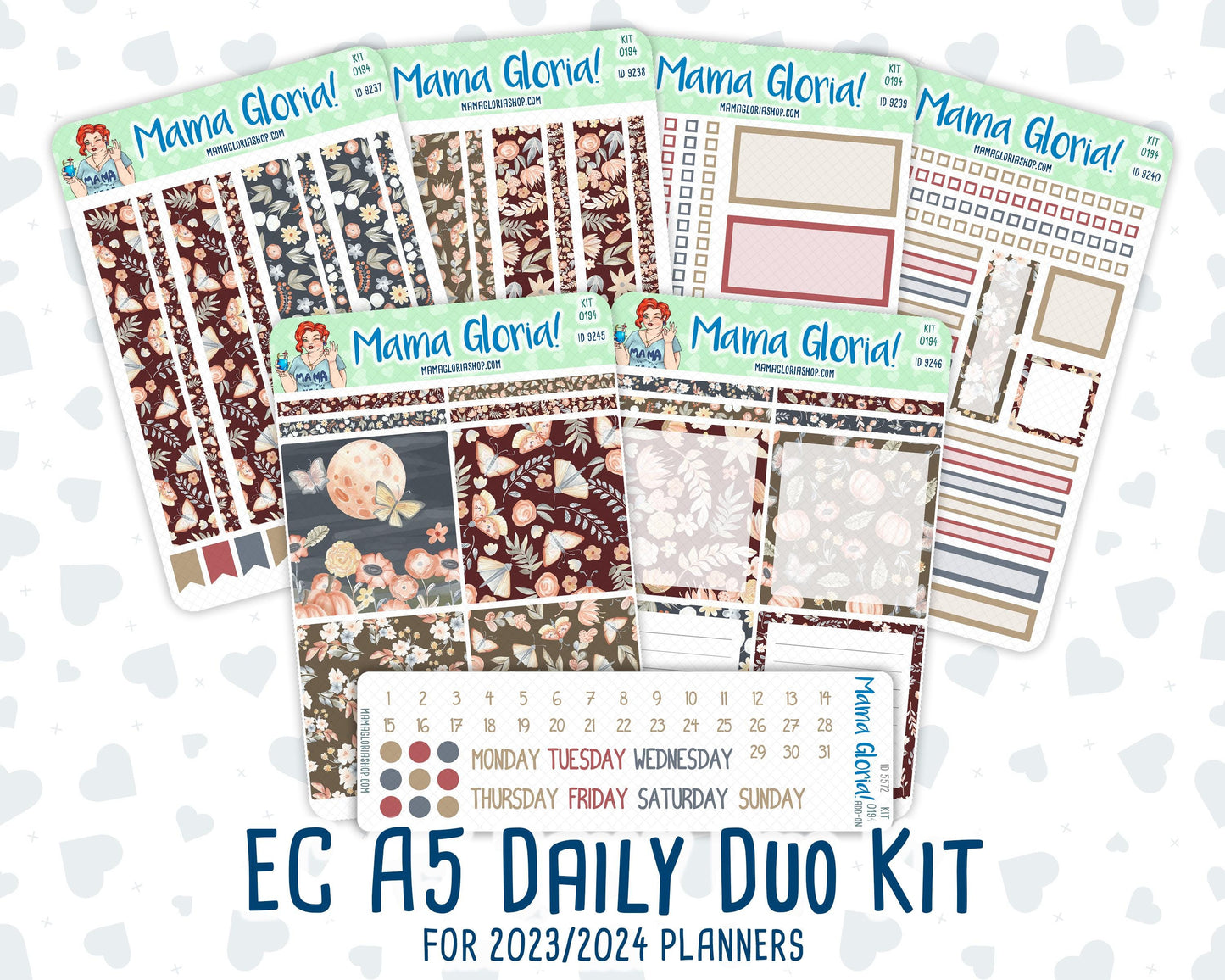 Kit 0194 - A5 Daily Duo - Floral Dreams - November - Planner