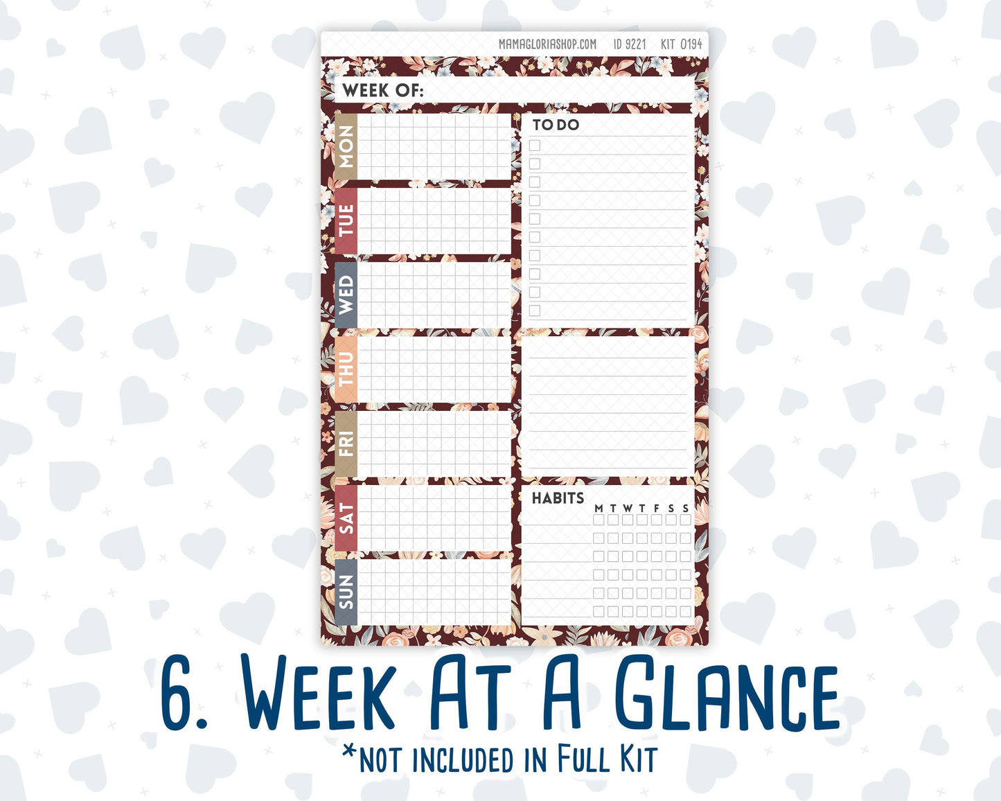 Kit 0194 - A5 Daily Duo - Floral Dreams - November - Planner