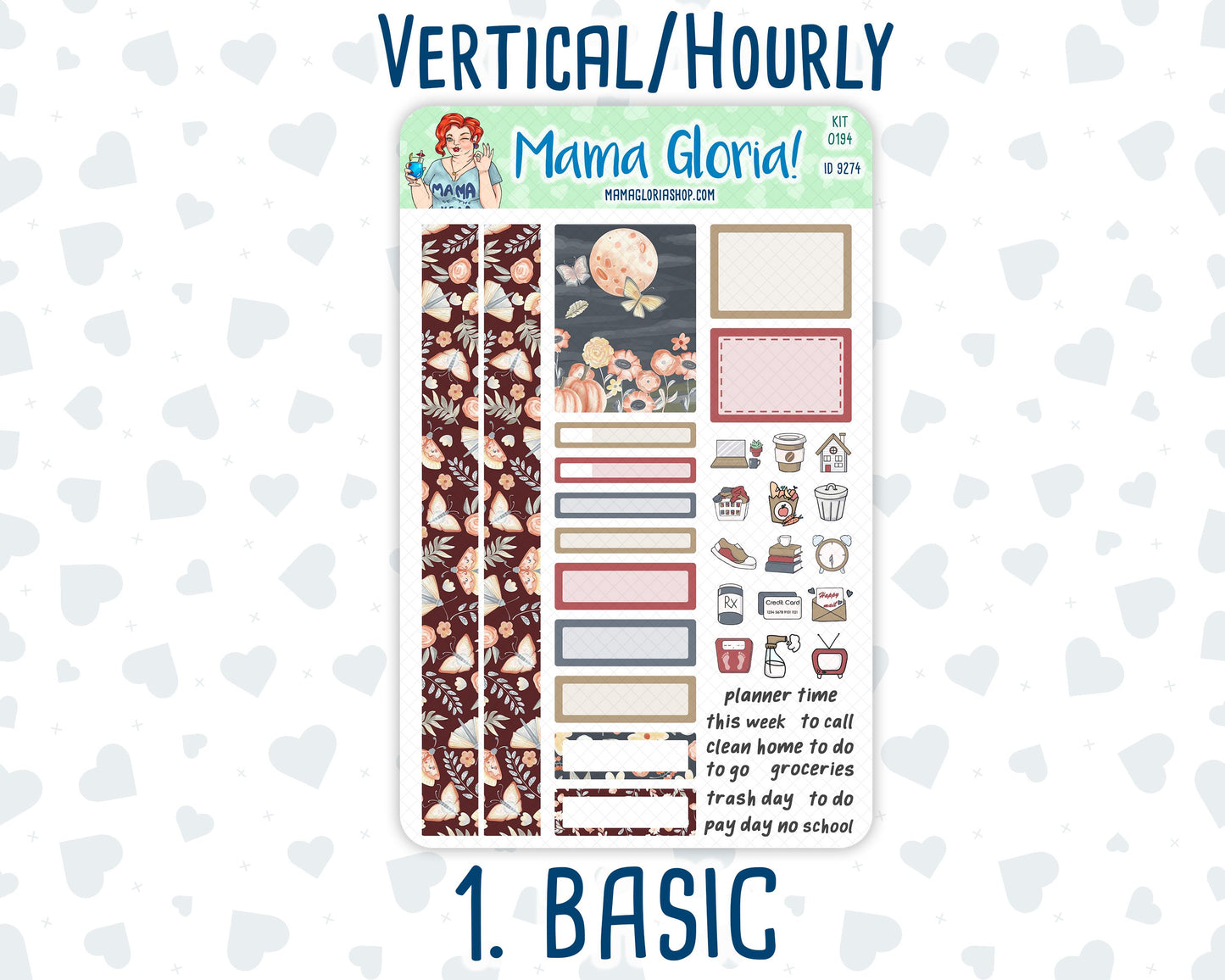 Kit 0194 - 7x9 - Floral Dreams - November - Fall - Weekly Kit For Planners