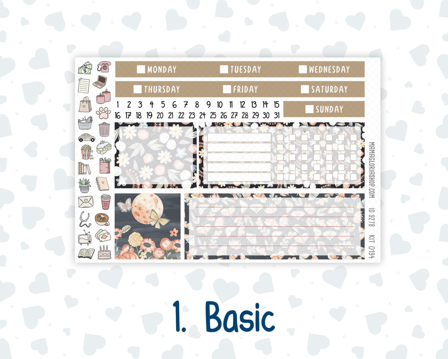 Kit 0194 7x9 Plum Paper Vertical Priorities - Floral Dreams - November - Fall - Planner