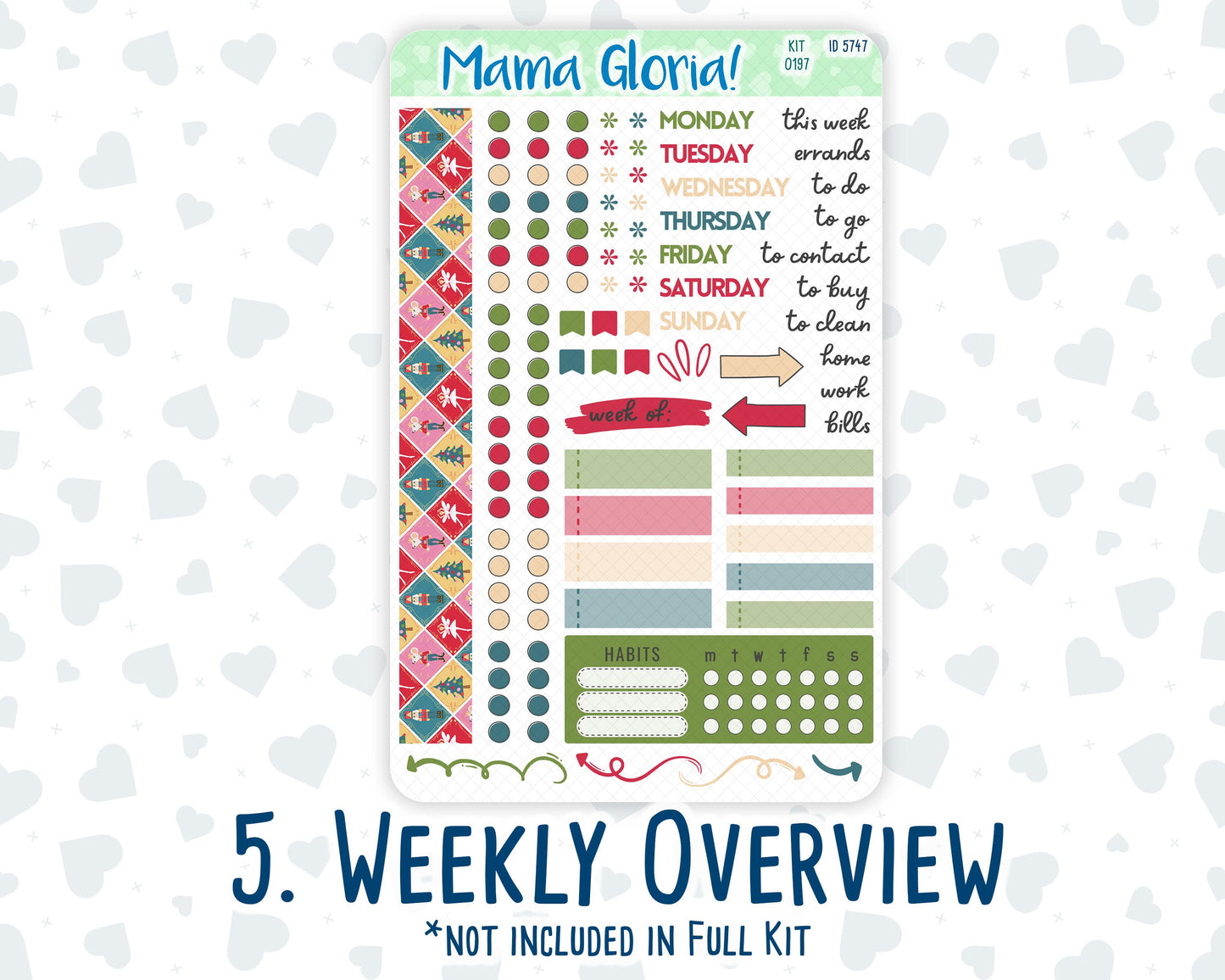 Kit 0197- 7x9 Daily Duo - Nutcracker Magic -December - Christmas - Planner