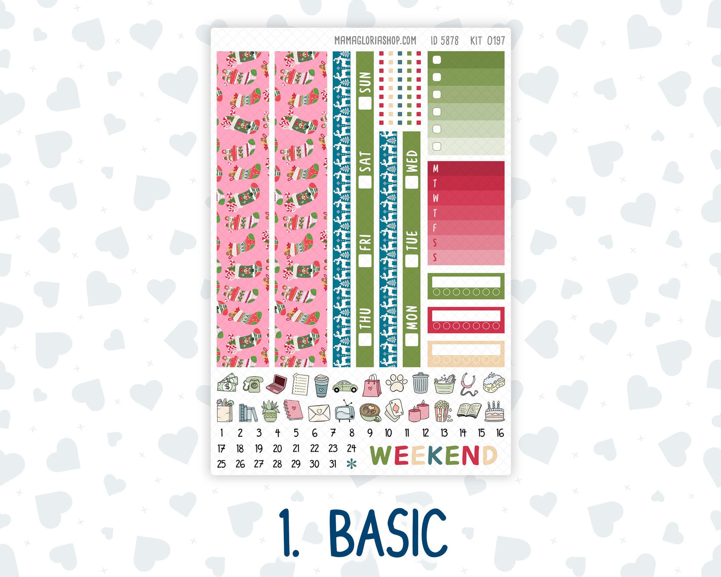 Kit 0197 Hobonichi Cousin – Weekly Kit – 1.3” Wide Columns - Nutcracker Magic - December- Christmas